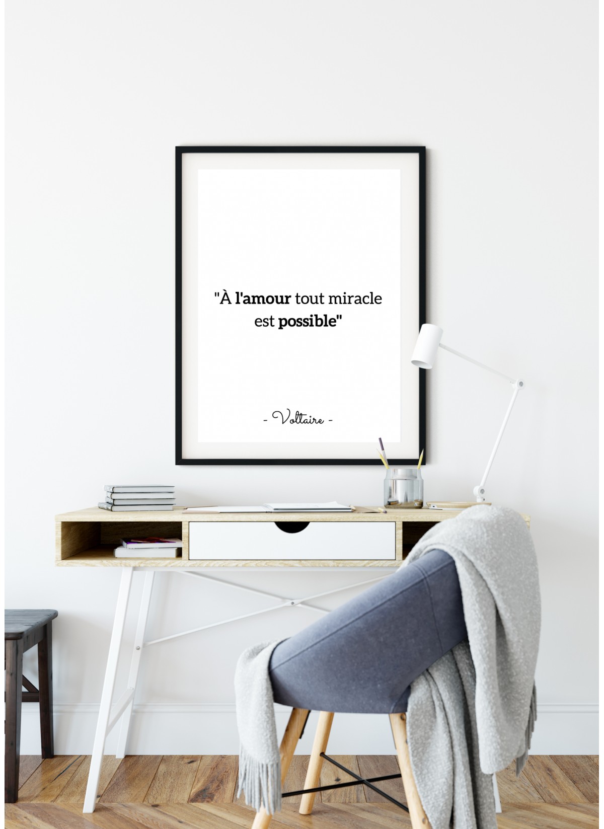 Affiche Voltaire : "À l'amour..."