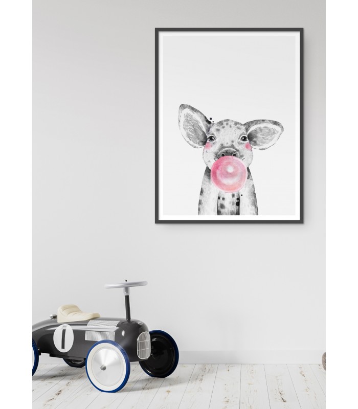 Affiche Bulle de bébé cochon