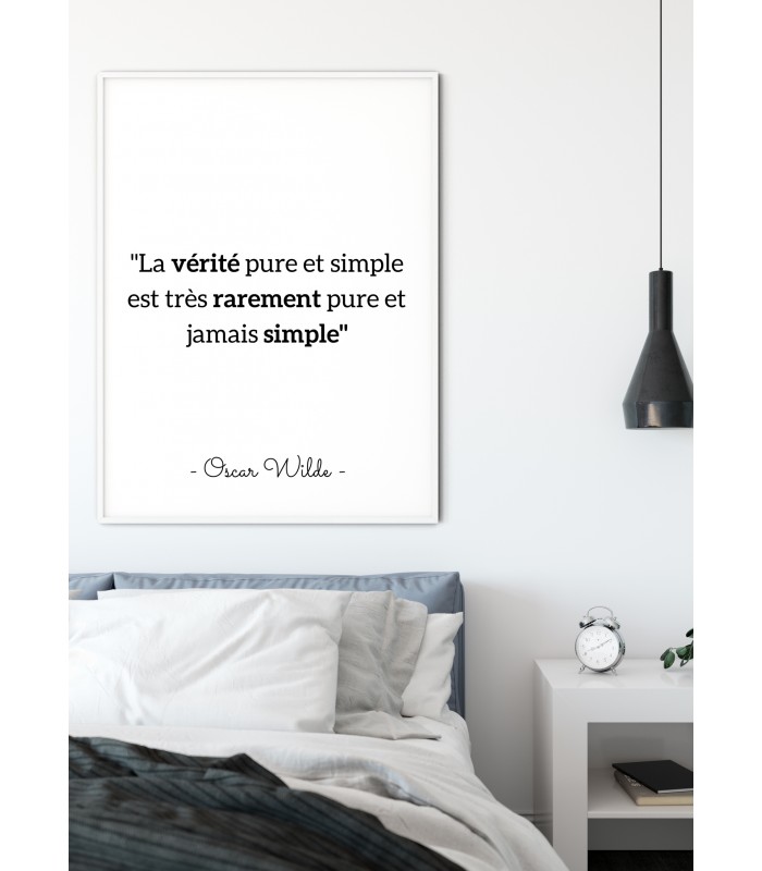 Affiche Oscar Wilde "La vérité pure et simple..."