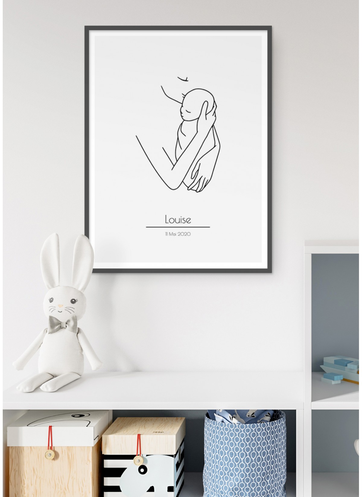 Affiche déco chambre bébé Poster naissance enfant - Artcamia