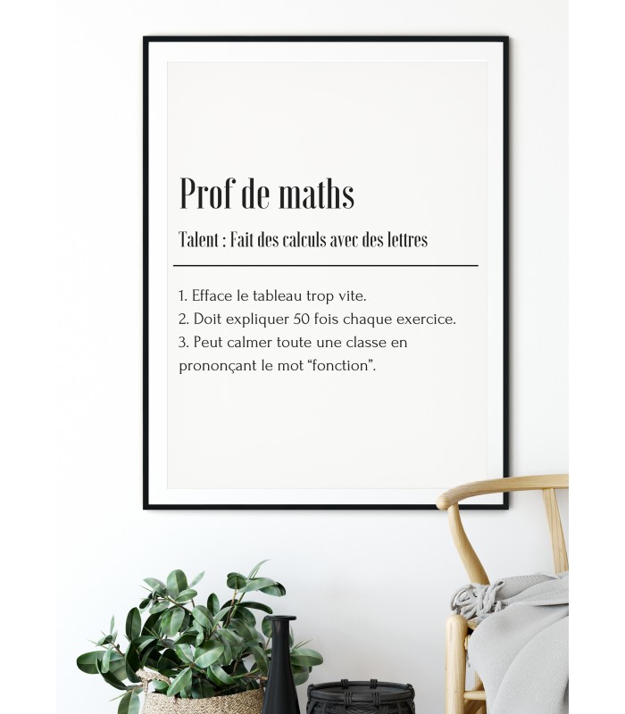 Affiche Définition Professeur de Maths