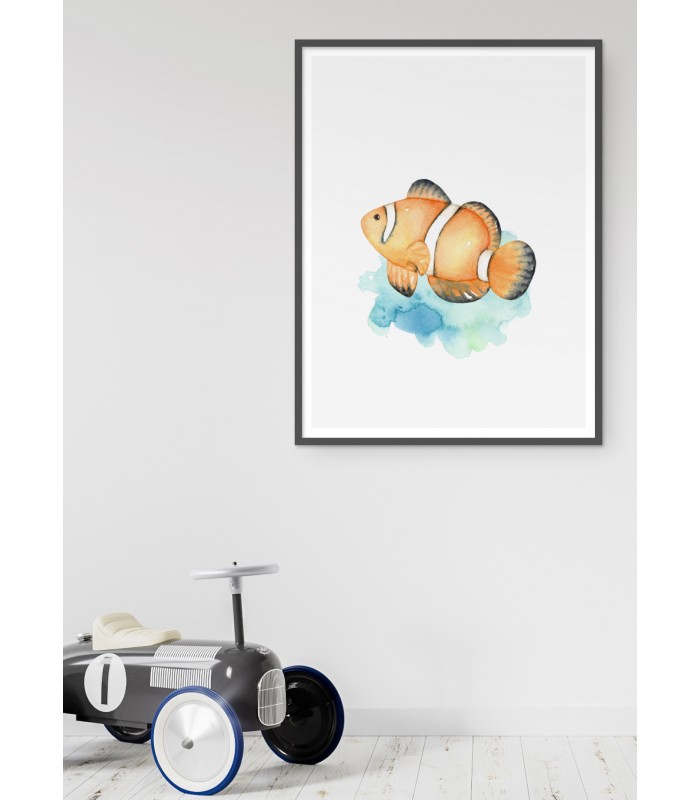 Affiche Enfant Poisson Clown