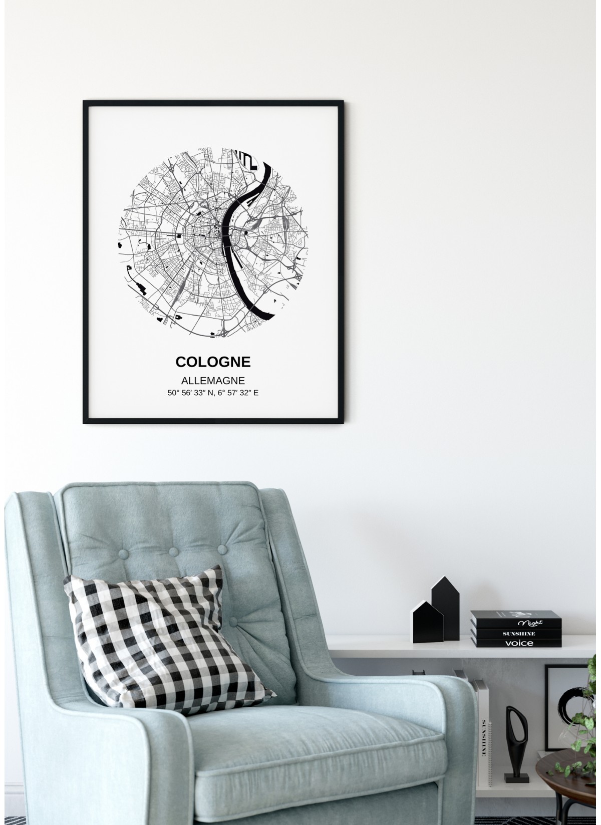 Affiche Carte Cologne