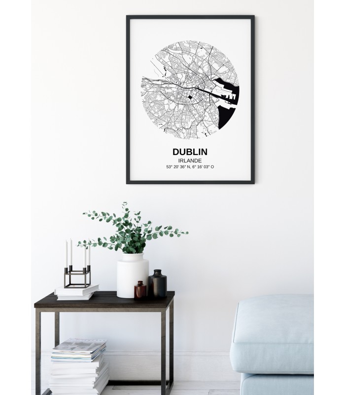 Affiche Carte Dublin