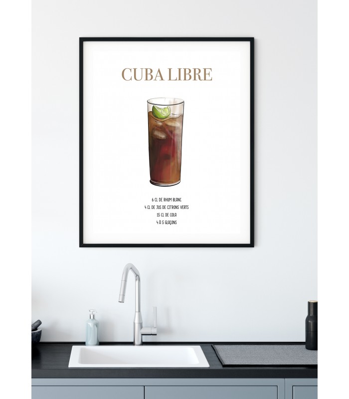 Affiche Cocktail Cuba Libre