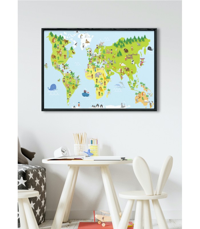 Affiche Carte du Monde Enfant