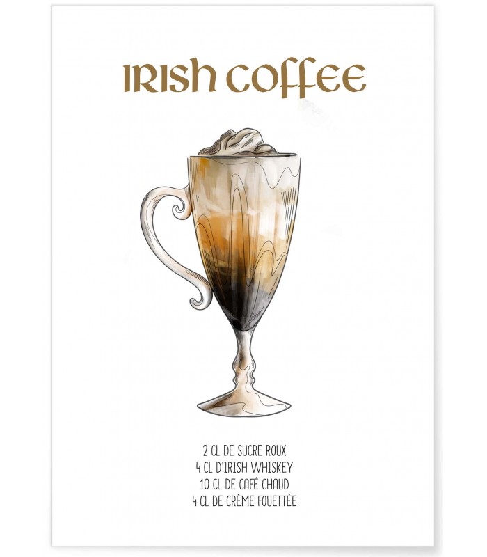 Affiche Cocktail Irish Coffee