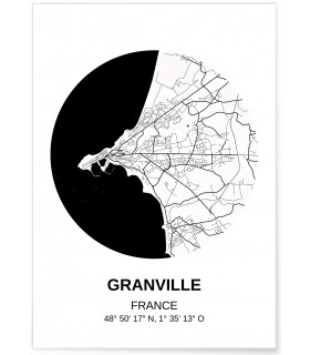 Affiche Carte Granville