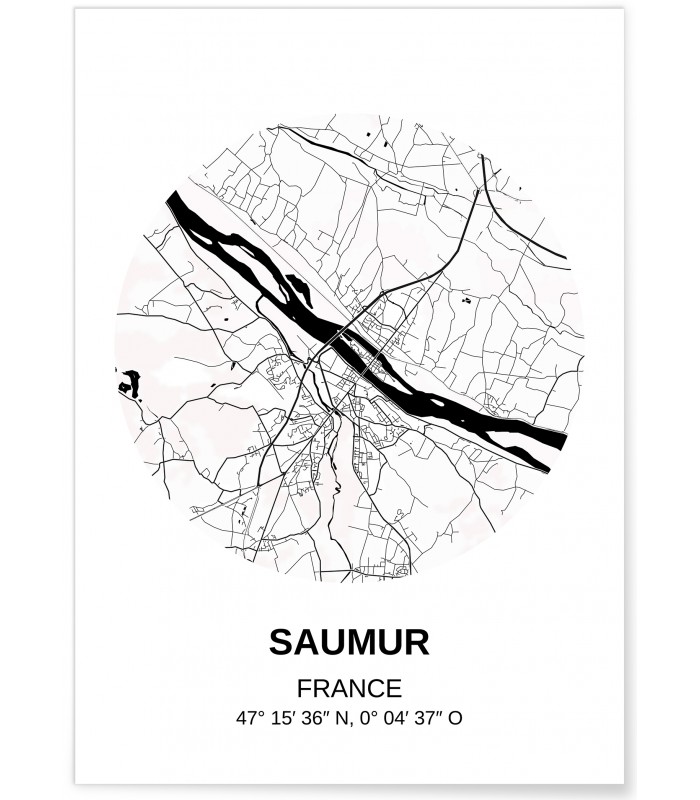 Affiche Carte Saumur