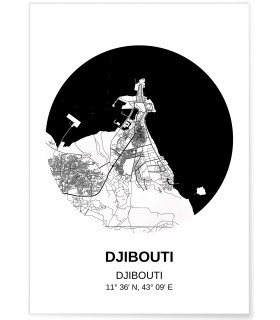 Affiche Carte Djibouti