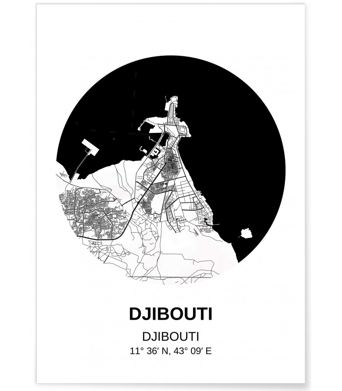 Affiche Carte Djibouti