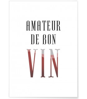 Affiche "Amateur de bon vin"