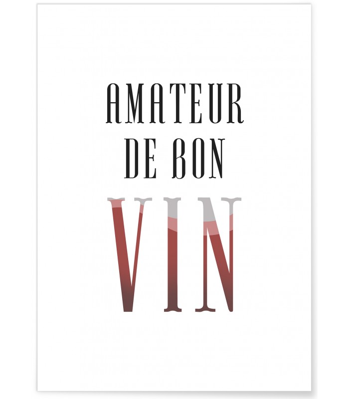 Affiche "Amateur de bon vin"