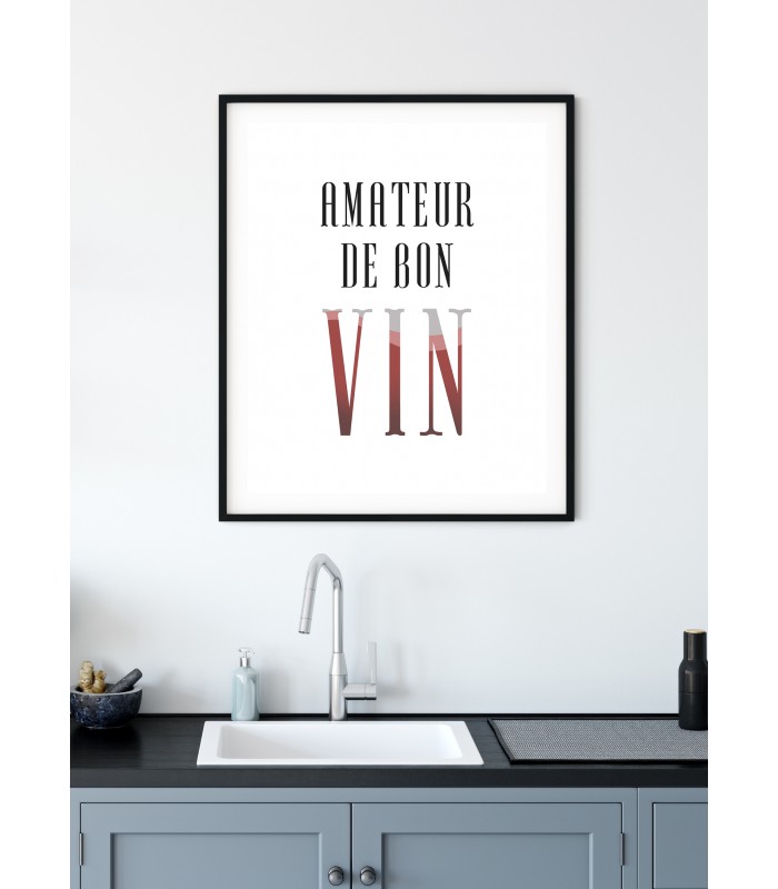 Affiche "Amateur de bon vin"