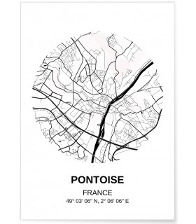 Affiche Carte Pontoise