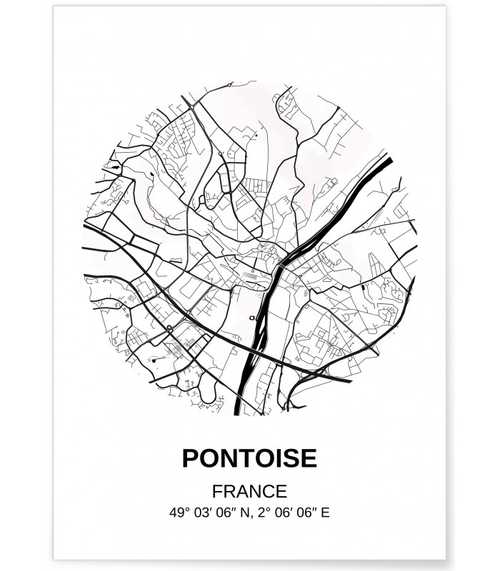 Affiche Carte Pontoise