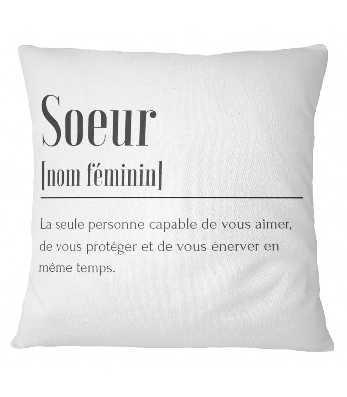 Coussin Déco Définition Soeur |  L’Afficherie