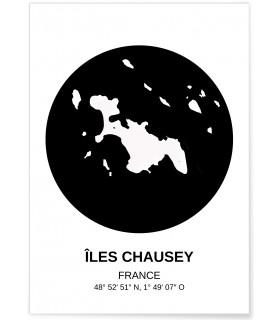 Affiche Carte Îles Chausey