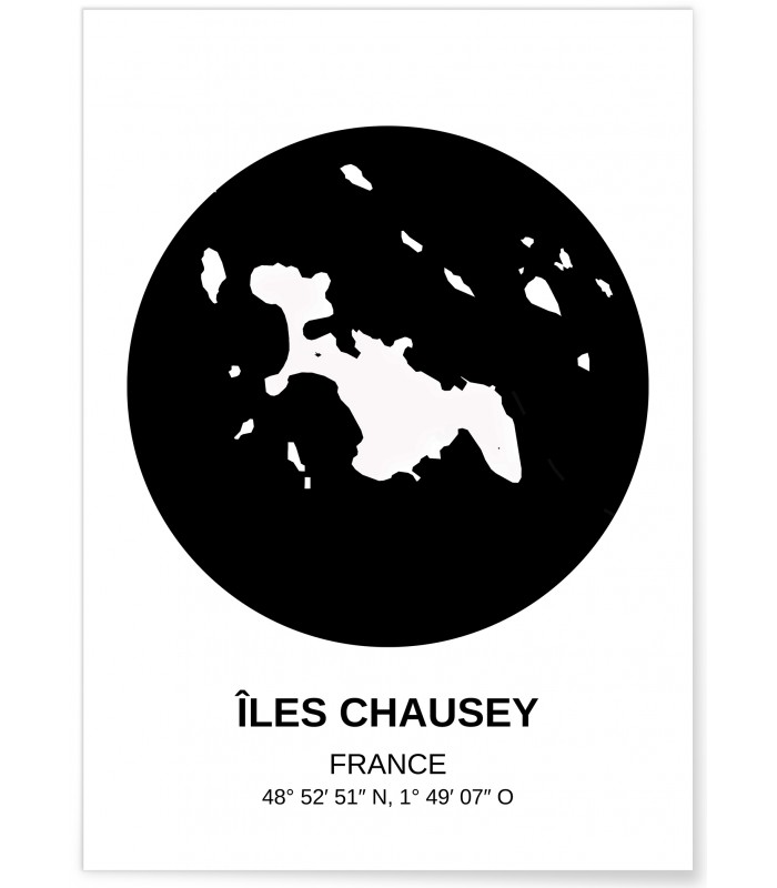 Affiche Carte Îles Chausey