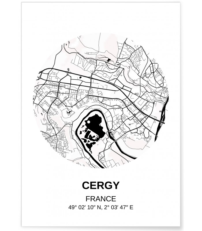 Affiche Carte Cergy