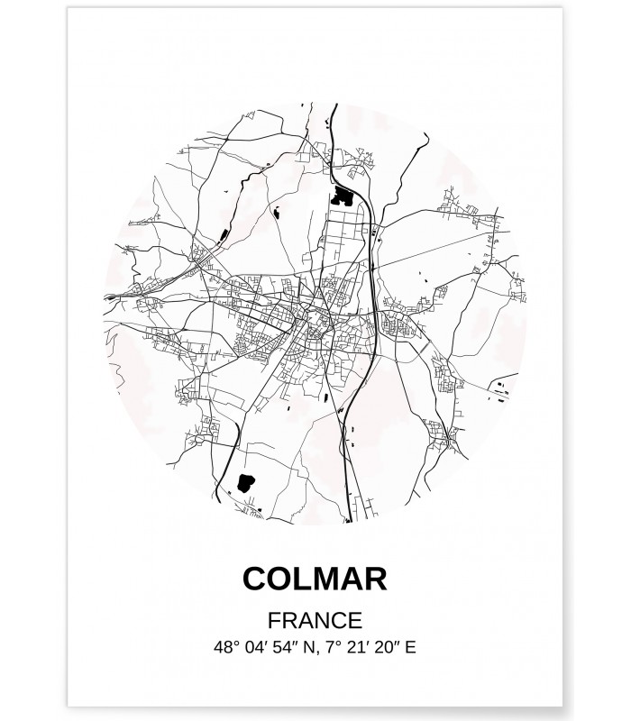 Affiche Carte Colmar