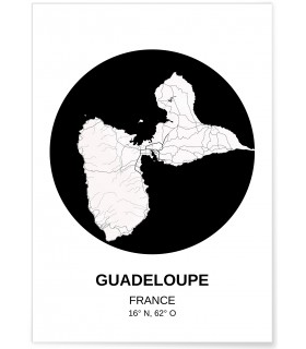 Affiche Carte Guadeloupe