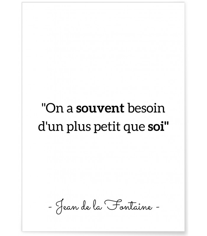 Affiche Jean de La Fontaine : "On a souvent..."