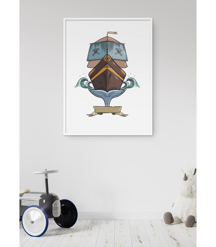 Affiche Enfant Bateau Pirate