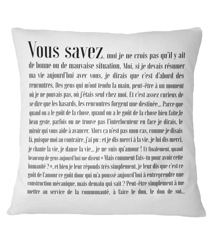 Coussin "Vous Savez..."