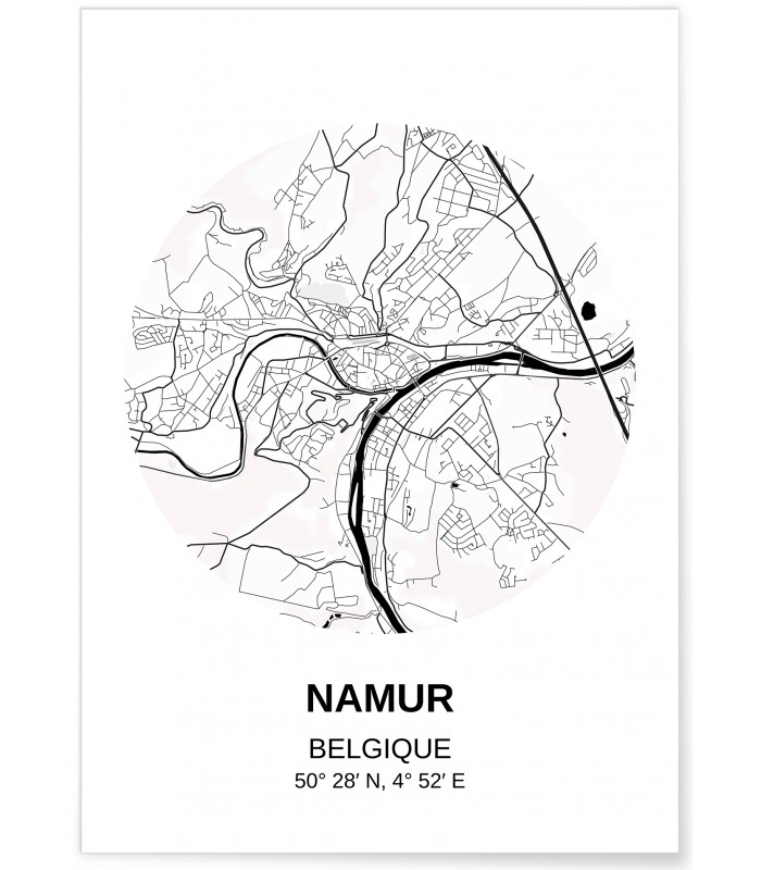 Affiche Carte Namur