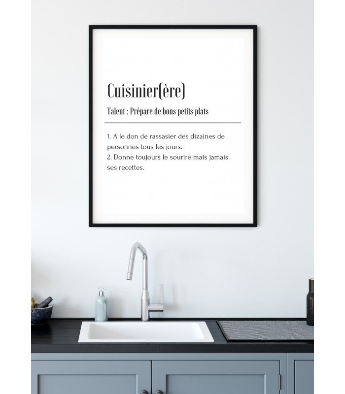 Affiche Définition Cuisinier