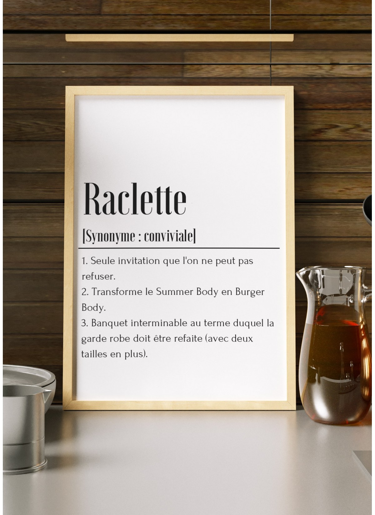 Affiche Définition Raclette, idéal pour votre décoration murale | L