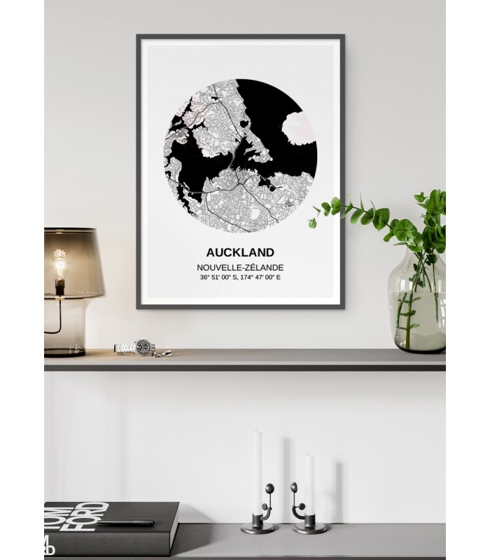 Affiche Carte Auckland