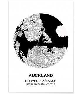 Affiche Carte Auckland