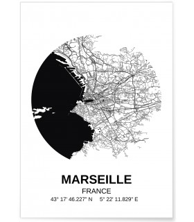 Poster Carte Marseille