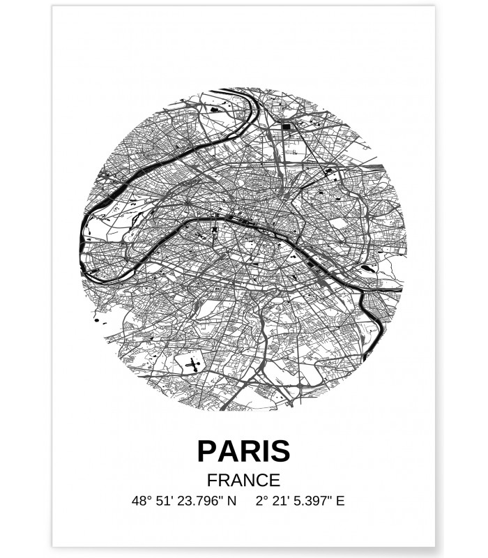 Poster Carte Paris