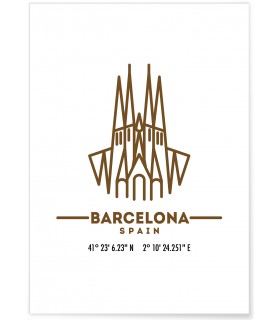 Poster Coordonnées Barcelone