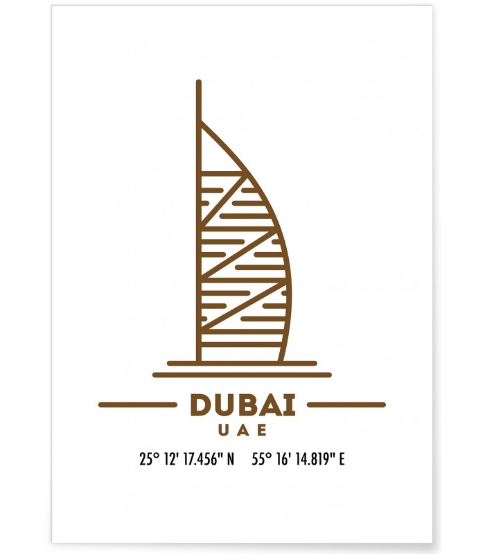 Poster Coordonnées Dubaï