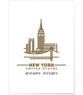 Poster Coordonnées New York