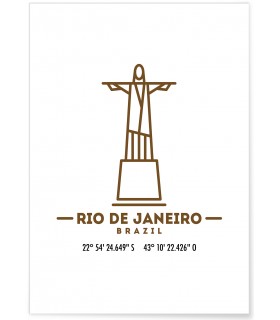 Poster Coordonnées Rio de Janeiro