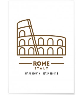Poster Coordonnées Rome