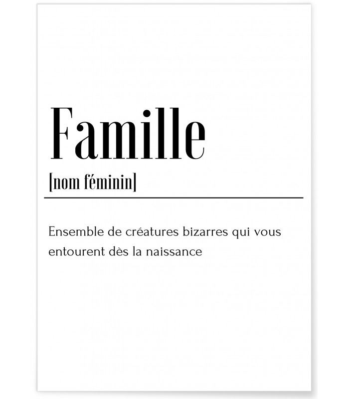 Affiche Définition Famille