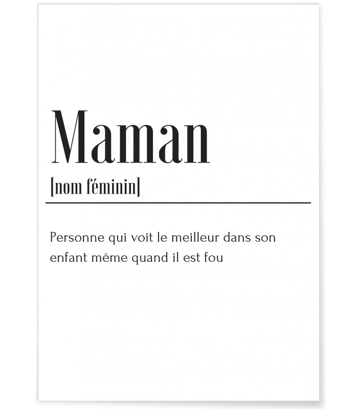 Affiche Définition Maman