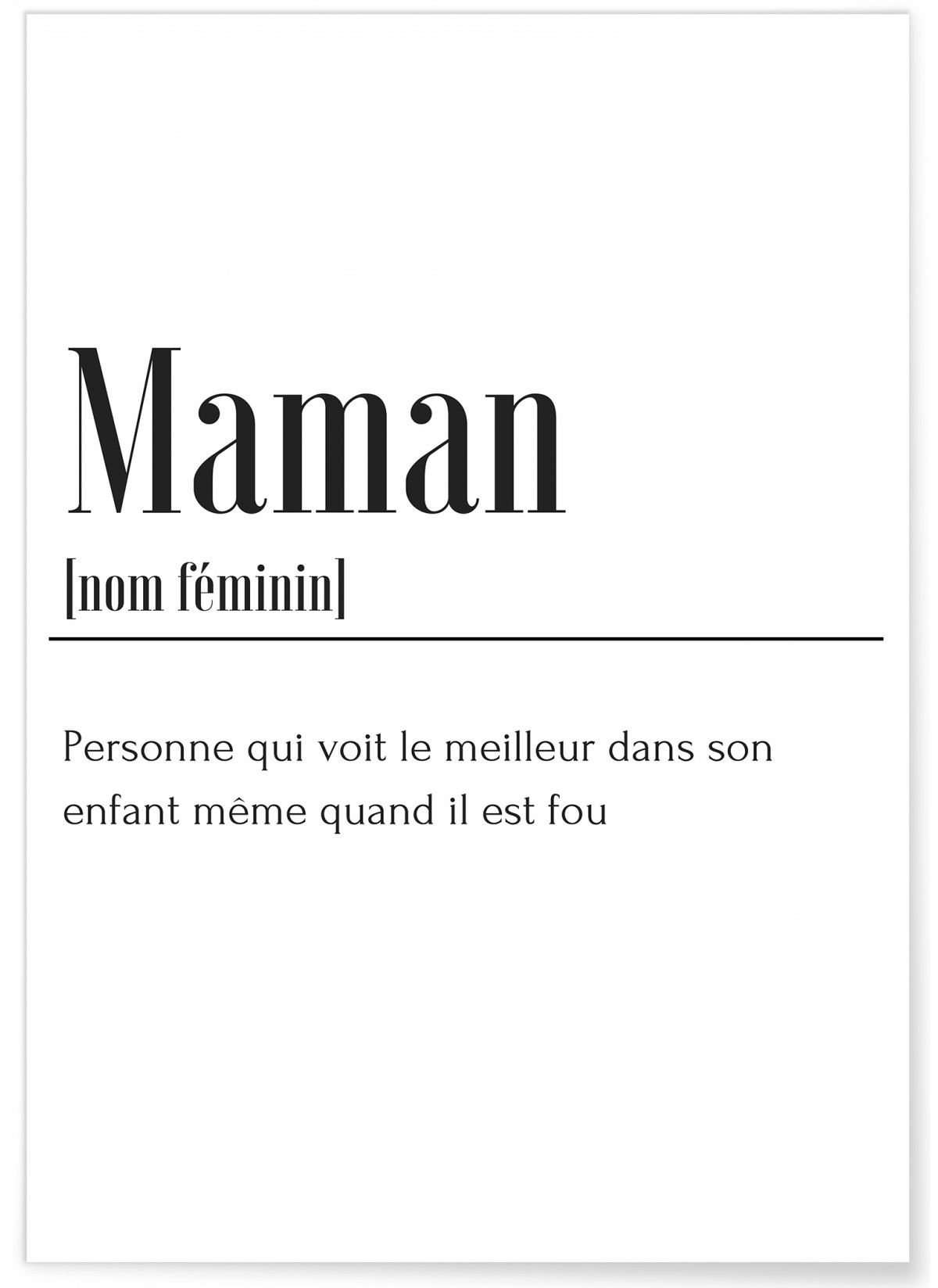 Affiche Définition Maman, idéal pour offrir L’Afficherie