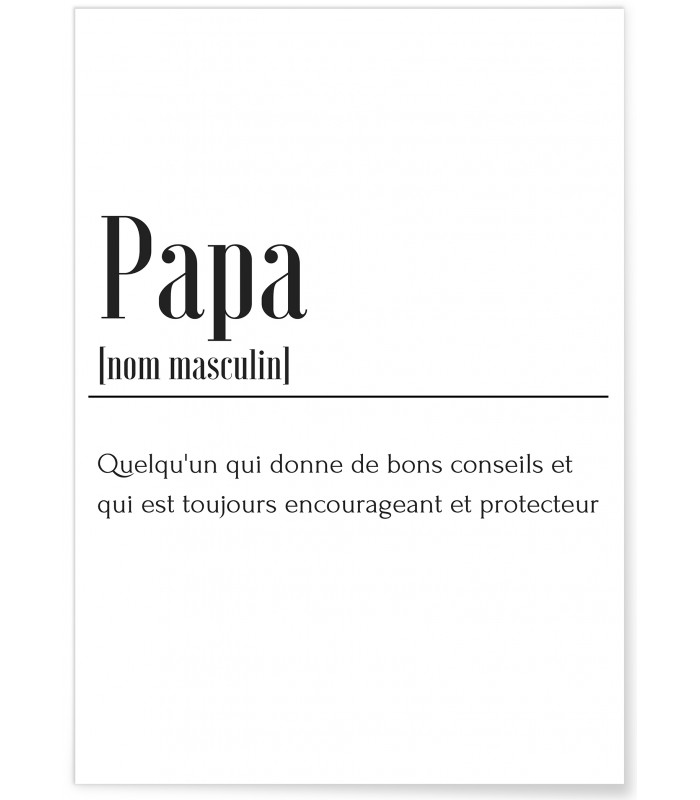 Affiche Définition Papa