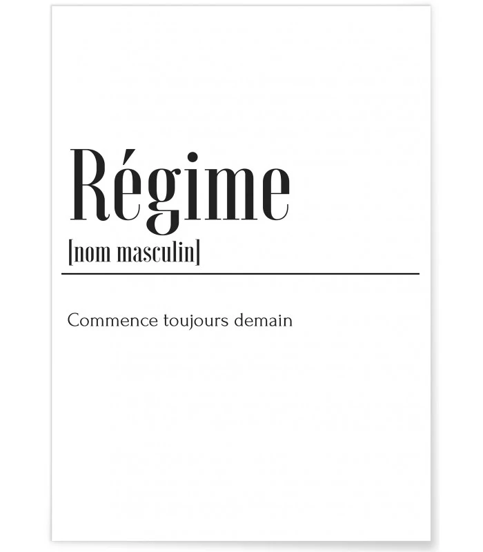 Affiche Définition Régime