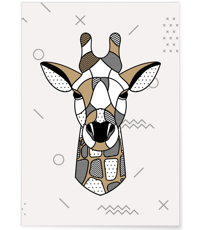 Affiche Girafe scandinave