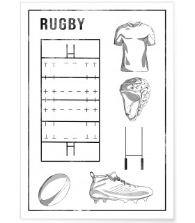 Affiche Terrain de rugby