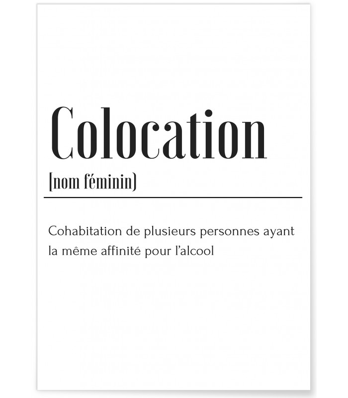 Affiche Définition Colocation