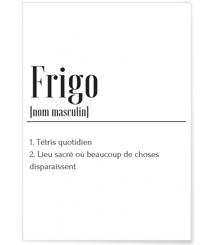 Affiche Définition Frigo